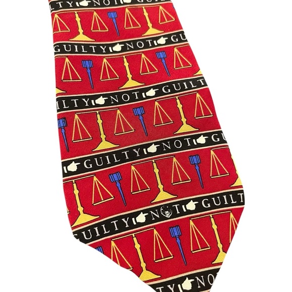 Vintage 90s novelty fun tie lot Vicky Davis clock lawyer new made USA silk - Picture 3 of 8